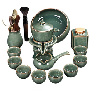 哥窑懒人自动整套功夫茶具六君子套装家用办公轻奢高档茶杯泡茶壶