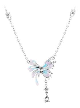 VIVIWELL蝶舞花火925银项链