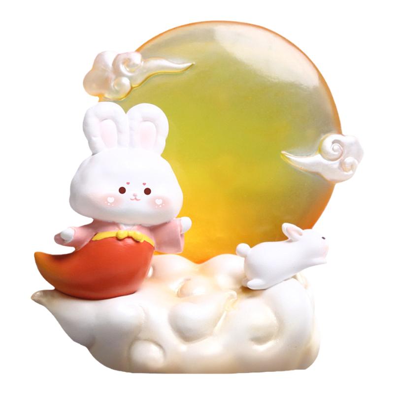 知月兔小灯盲盒手办潮玩可爱玉兔装饰摆件