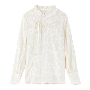 秋水伊人缎面衬衫新中式国风女装2026新品上衣高级感气质小衫衬衣