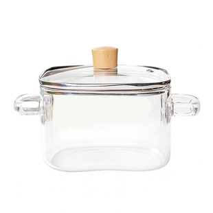 玻璃汤锅双耳家用明火直烧电陶炉专用锅围炉煮茶打边炉透明小奶锅