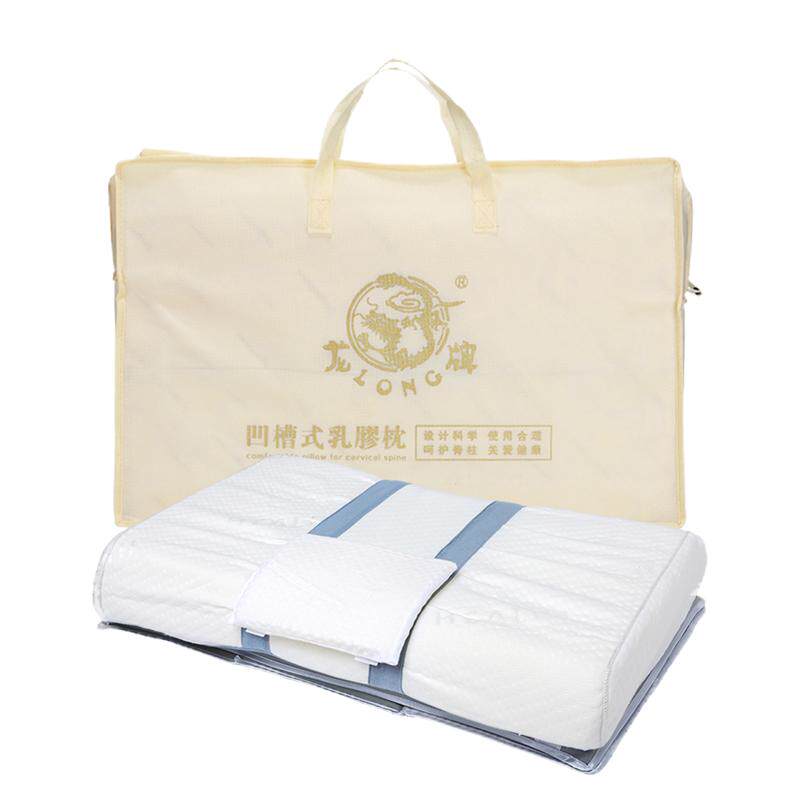 龙牌颈椎枕 龙层花凹槽按摩式混合乳胶保健枕头 身高体重科学选枕