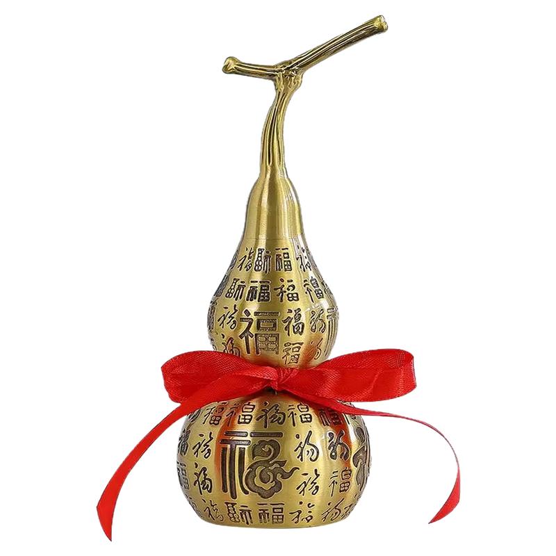 百福葫芦纯黄铜摆件家居客厅饰品