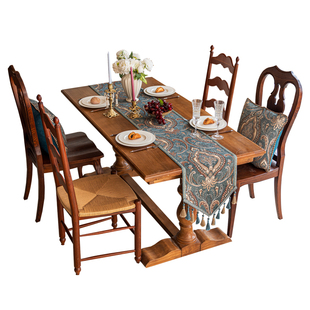 高端美式复古桌旗轻奢高级感绿色中古风斗柜盖布巾餐桌茶几装饰布