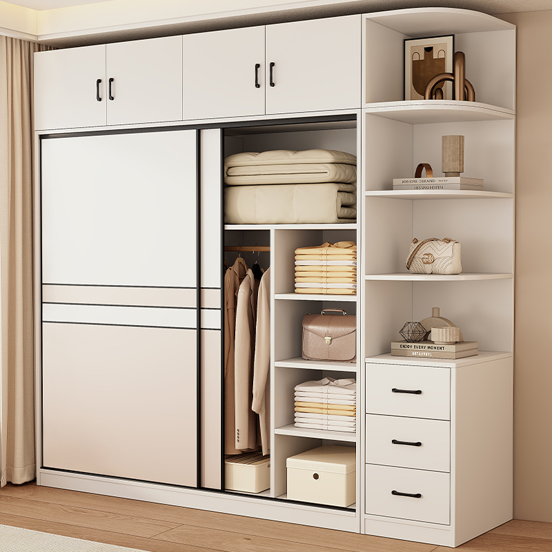 衣柜卧室家用实木推拉门衣柜出租房用小户型简易柜子2024新款爆款