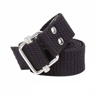杰克琼斯正品男士黑色百搭休闲机织腰带 学生潮款简约风