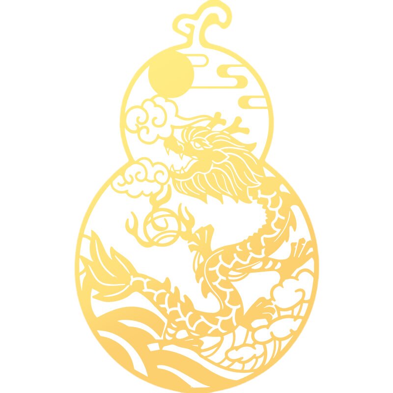 道家葫芦贴纸12十二生肖手机贴属马招财平安护随身符后背壳金属贴