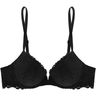 好奇蜜斯性感内衣女薄款大胸显小法式文胸套装蕾丝胸罩防下垂情调