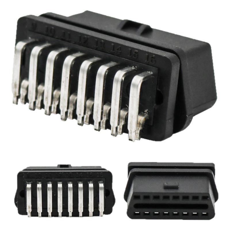 鹿途诊断接口OBD2/16针公母头连接器 12-24通用汽车卡车