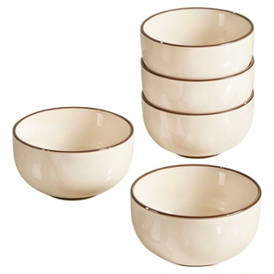 墨色奶油风陶瓷饭碗高颜值家用2026新款米饭碗釉下彩好看的吃饭碗