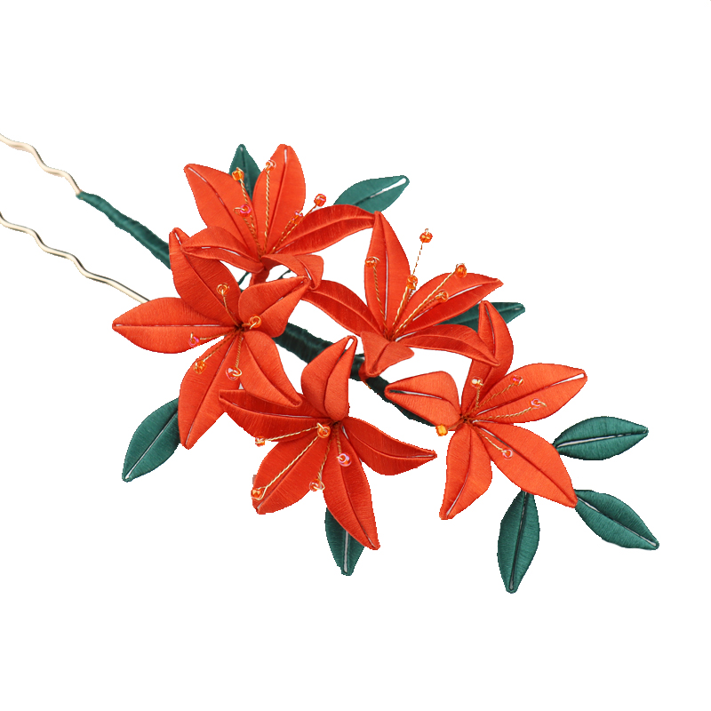 非遗绒花diy材料制作工具发簪胸针头饰簪子蚕丝退火铜丝新手全套