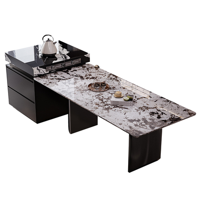 天然奢石岛台雪山飞狐带水槽