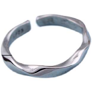 925纯银戒指女夸张重工999足银日韩潮时尚简约食指戒开口个性指环