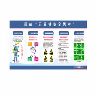 岗前五分钟思考班组安全管理十字法海报坪山应急管理五个一宣传栏