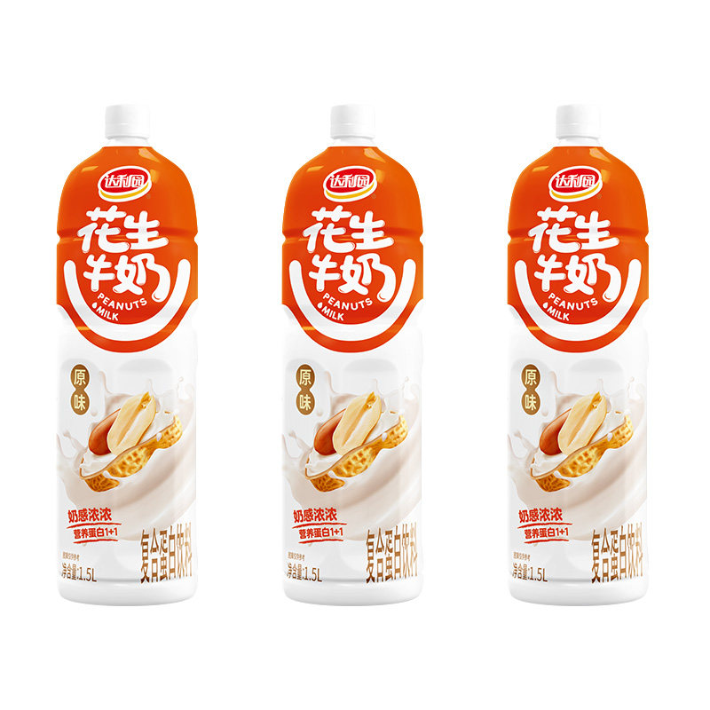 达利园原味花生牛奶1.5L*2瓶复合蛋白饮料非整箱营养早餐家庭聚餐