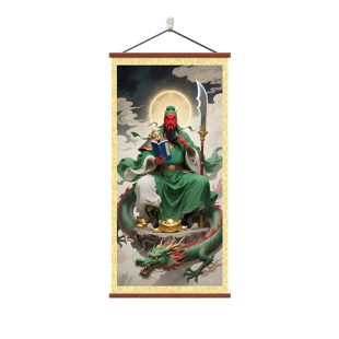 关羽画像关公玄关画武财神装饰画关帝圣君中堂画公司茶室风水挂画