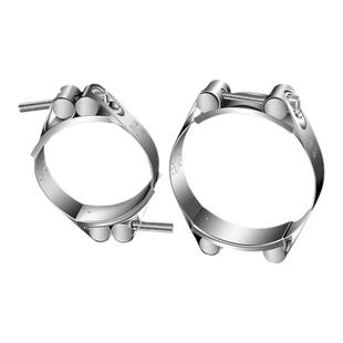 304不锈钢双头强力喉箍双层加厚卡箍高压管欧式抱箍管夹重型管卡