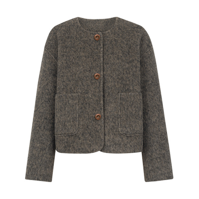 KBNE毛呢外套女绵羊毛短款双面呢子大衣小个子2025新款秋冬季外衣