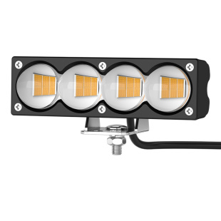 摩托车灯黄光超亮led大灯泡三轮电动车外置12V强光透镜射灯远近光