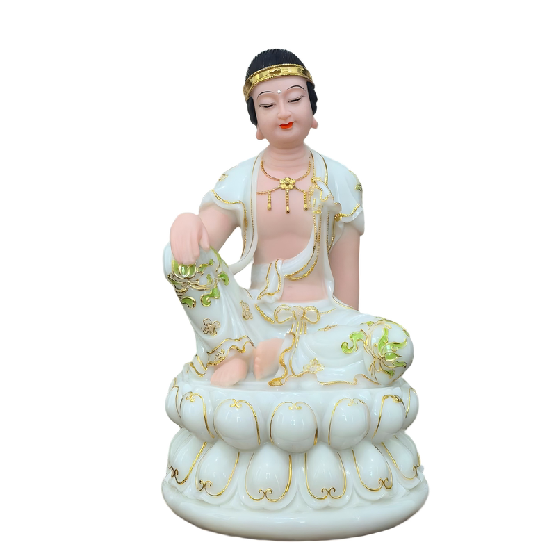 歪脖老母神像 仿玉石合成汉白玉歪脖老母像 彩色居家供奉