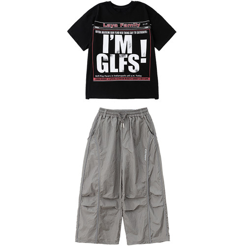 街舞儿童潮服男女童美式嘻哈演出服套装少儿hiphop街舞日常练功服