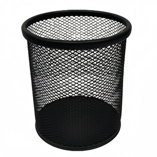 大容量金属圆笔筒桌面收纳铁网笔架简约加大号网状收纳架加高加宽