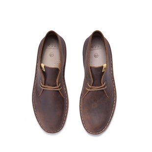 经典沙漠靴疯马皮英伦男鞋短靴马丁靴手工鞋皮靴高帮鞋蜜蜡生胶底