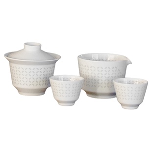 若有光玲珑瓷茶具套装便携式盖碗旅行茶具家用陶瓷快客杯便携茶具