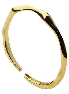 光面戒指女纯银韩版女