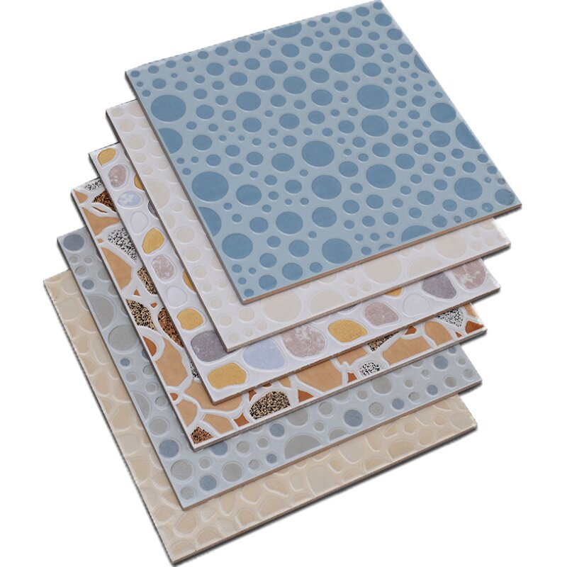 鹅卵石格子小地砖300x300厨房卫生间田园阳台花园庭院防滑地板砖