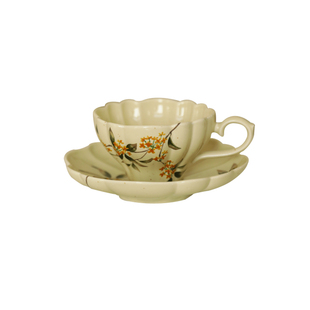 复古绝美桂花咖啡杯碟拿铁拉花杯子高档精致漂亮的女生生日礼物