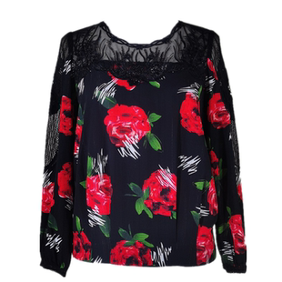 台湾品牌专柜正品高端折扣女装春秋新款雪纺衫宽松时尚上衣82726A