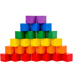 正方体长方体积木数学教具立方体正方形积木块小方块玩具木头方块