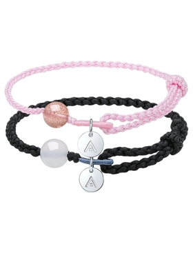 周六福26字母玉髓手绳男女款爱情密码手链S925银简约时尚圣诞礼物