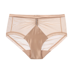 Liza Cheng极光系列薄款性感网纱钻饰中腰三角裤女内裤L200075ROS