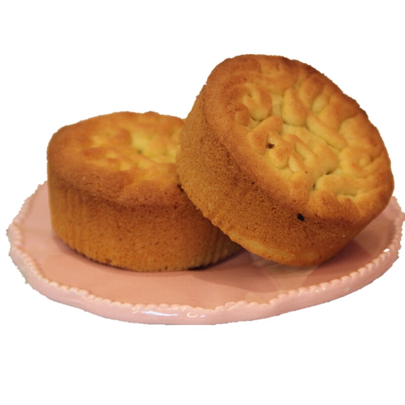 传统厚皮翻毛皮果仁月饼老式手工