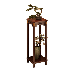 中式花架子客厅落地式实木花台茶室摆件展示架多层花盆奇石鱼缸架