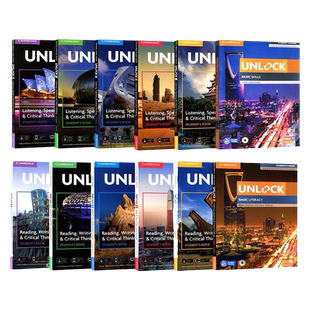 【巴布阅读】原版unlock剑桥初中英语教材Unlock Reading Writing& Listening Speaking阅读写作学生basic预备级1 2 3 4 5听说读写