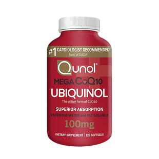 美国直邮Qunol水溶性辅酶CoQ10呵护心脏中老年人健康120粒/瓶