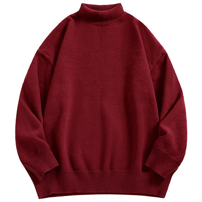 纯色半高领毛衣男款高级感针织衫