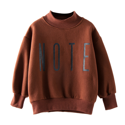 女童打底衫韩版加绒卫衣半高领