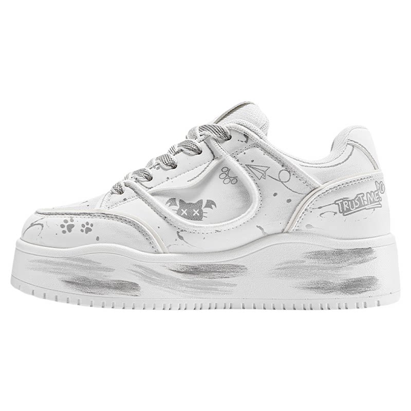 汤姆猫厚底增高涂鸦板鞋