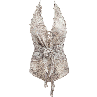 泳衣女比基尼连体高级感泡温泉性感遮肚露背热辣绝美海边度假风