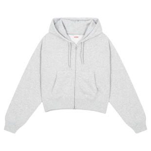 niko and ...卫衣女2026春季新款纯色拉链短款棉质连帽外套645764