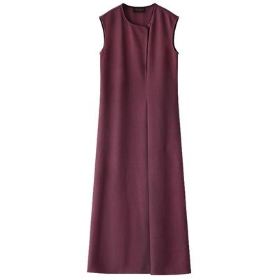 COCOBELLA静奢风极简捏褶无袖连衣裙女高智通勤简约西装裙FR3076