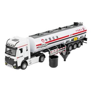 仿真大号双层工程运输车合金平板拖车模型半挂卡车挖掘机玩具男孩