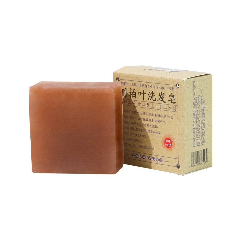 手工中药侧柏叶洗发皂