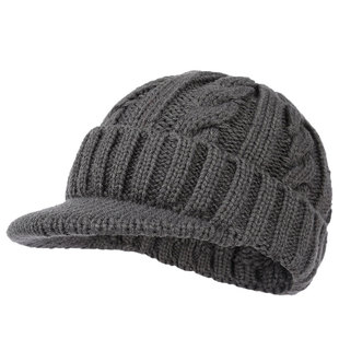 防寒帽子男款冬季2024新款针织毛线帽女鸭舌帽加绒加厚老人帽爷爷