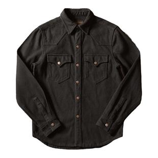 重磅美式复古衬衫修身长袖口袋纯棉刺子剑道阿美咔叽工装衬衣外套