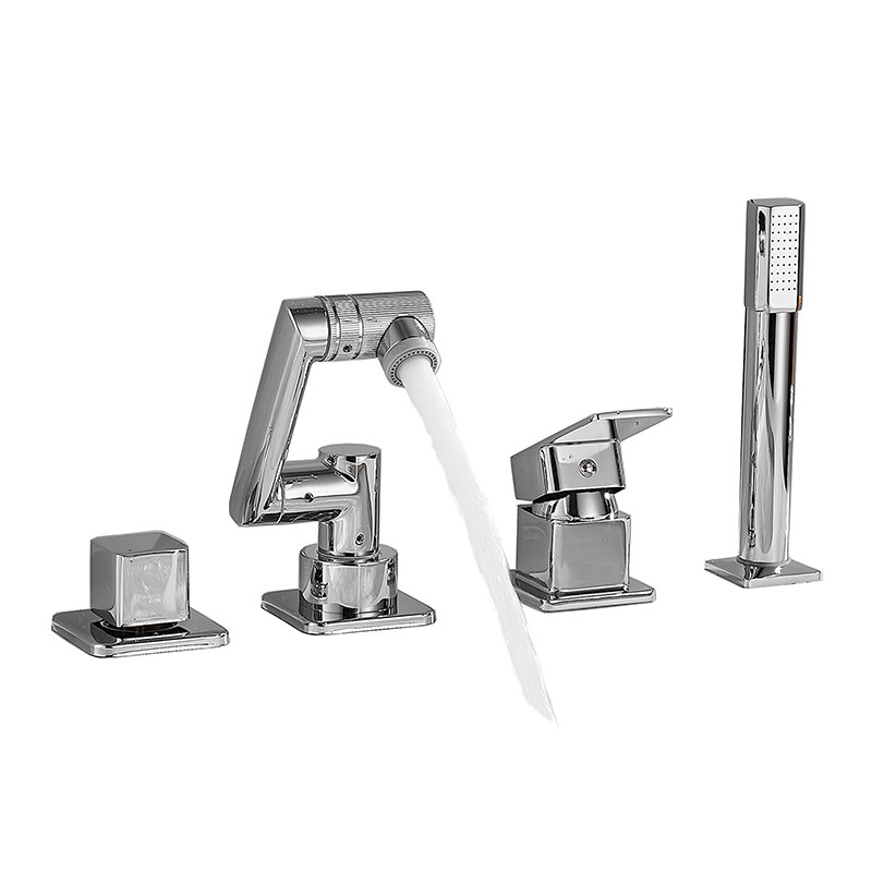 洗手盆水龙头四件套分体三孔冷热